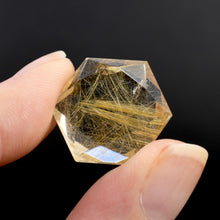 Load image into Gallery viewer, 21mm Gem Golden Rutile Quartz Crystal Star of David, Brazil j27
