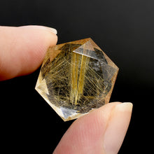 Load image into Gallery viewer, 21mm Gem Golden Rutile Quartz Crystal Star of David, Brazil j27
