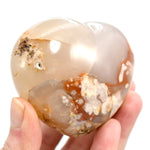 Sakura Flower Agate Heart Shaped Palm Stone
