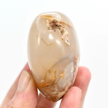 Load image into Gallery viewer, Sakura Flower Agate Heart Shaped Palm Stone
