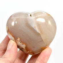 Load image into Gallery viewer, Sakura Flower Agate Heart Shaped Palm Stone

