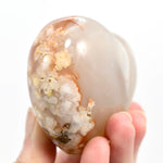 Sakura Flower Agate Heart Shaped Palm Stone