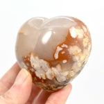 Sakura Flower Agate Heart Shaped Palm Stone