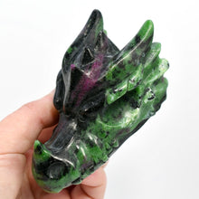 Load image into Gallery viewer, Ruby Zoisite Carved Crystal Dragon Skull
