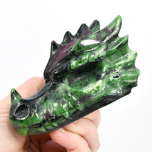 Load image into Gallery viewer, Ruby Zoisite Carved Crystal Dragon Skull
