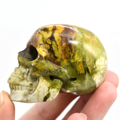 Green Opal Carved Crystal Skull