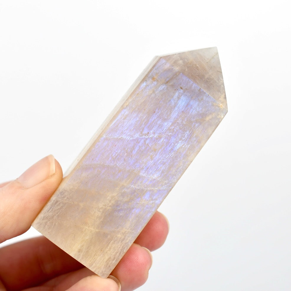 AAA Flashy Rainbow Moonstone Sunstone Crystal Tower
