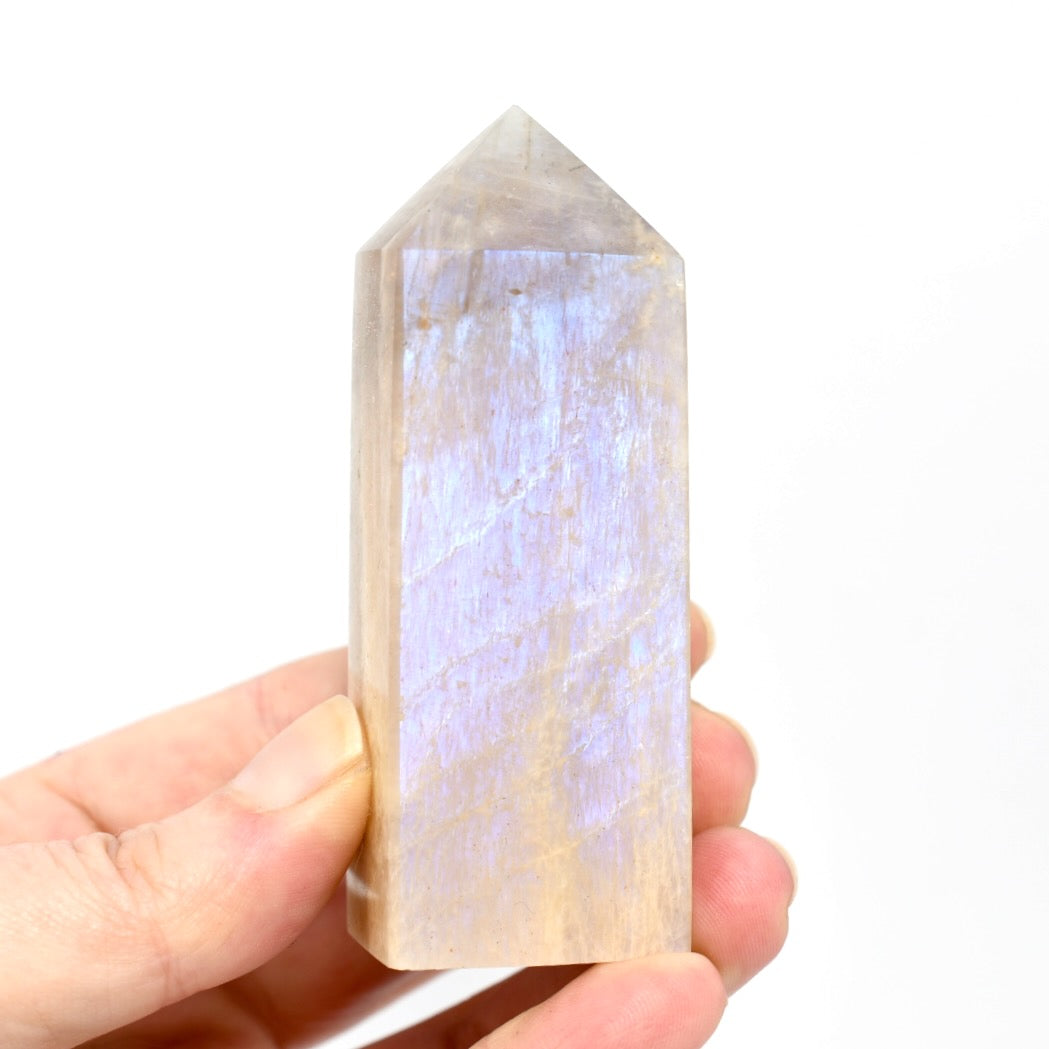 AAA Flashy Rainbow Moonstone Sunstone Crystal Tower