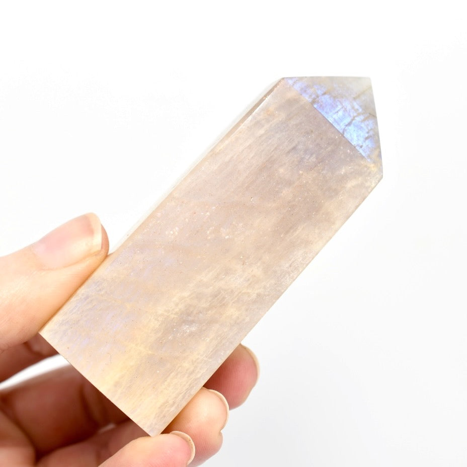 AAA Flashy Rainbow Moonstone Sunstone Crystal Tower