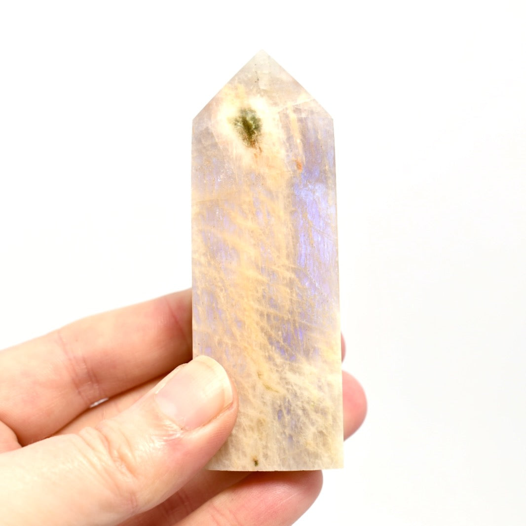 AAA Flashy Rainbow Moonstone Sunstone Crystal Tower