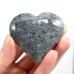 Moss Agate Crystal Heart Palm Stone