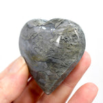 Moss Agate Crystal Heart Palm Stone