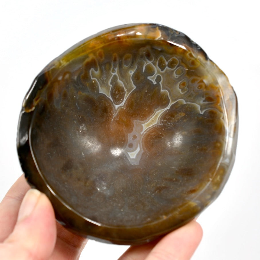 Natural Agate Carved Crystal Freeform Bowl