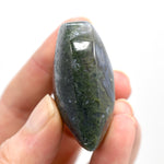 Moss Agate Crystal Heart Palm Stone
