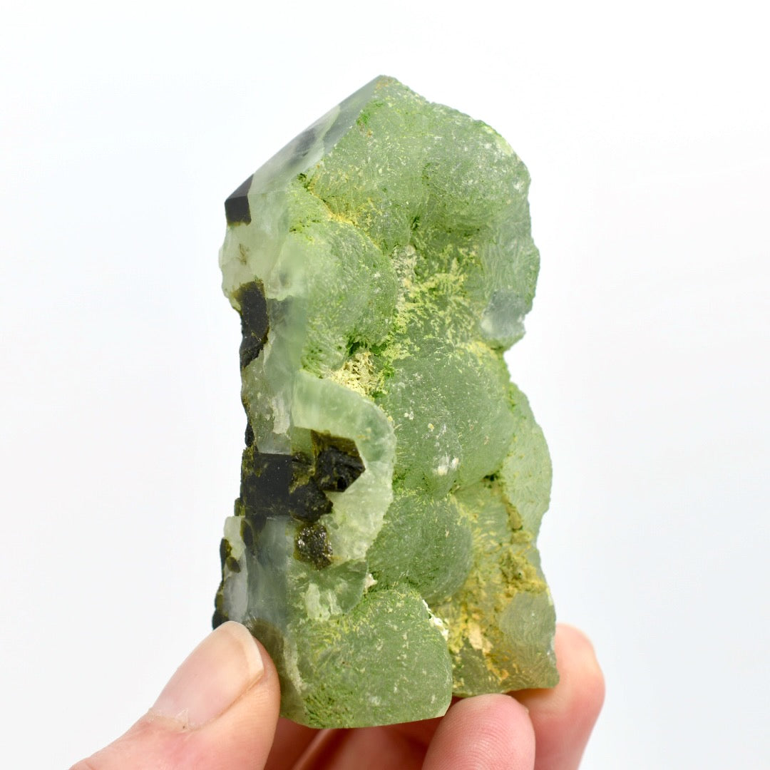 Botryoidal Prehnite Epidote Crystal Tower