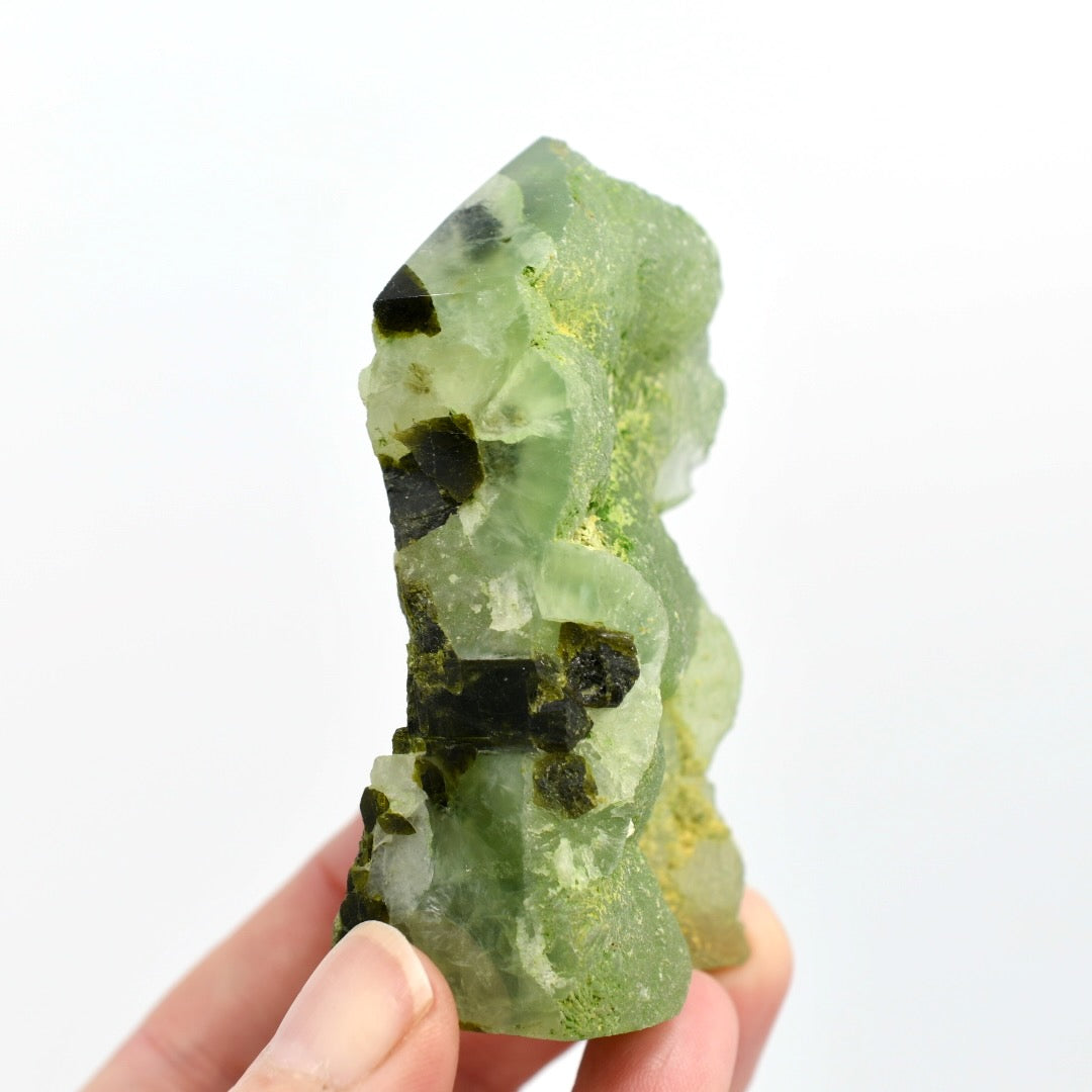Botryoidal Prehnite Epidote Crystal Tower
