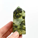 Botryoidal Prehnite Epidote Crystal Tower