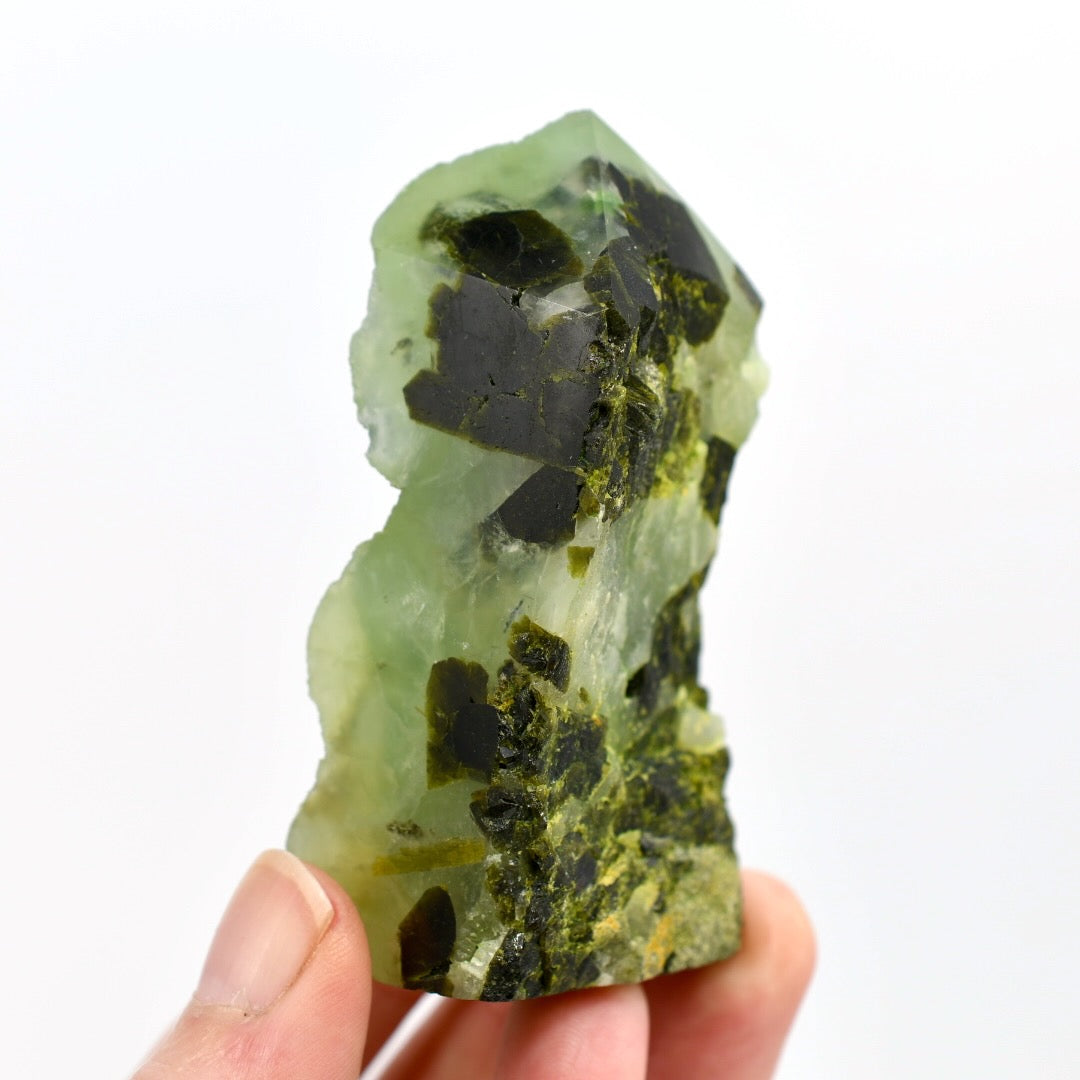 Botryoidal Prehnite Epidote Crystal Tower