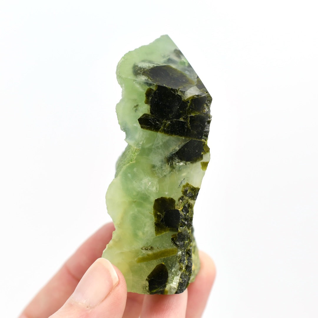 Botryoidal Prehnite Epidote Crystal Tower