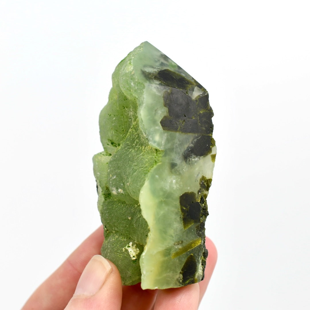 Botryoidal Prehnite Epidote Crystal Tower