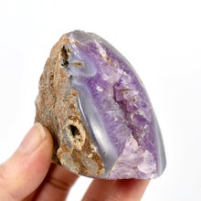 Load image into Gallery viewer, Amethyst Quartz Crystal Semi Polished Geode Nodule
