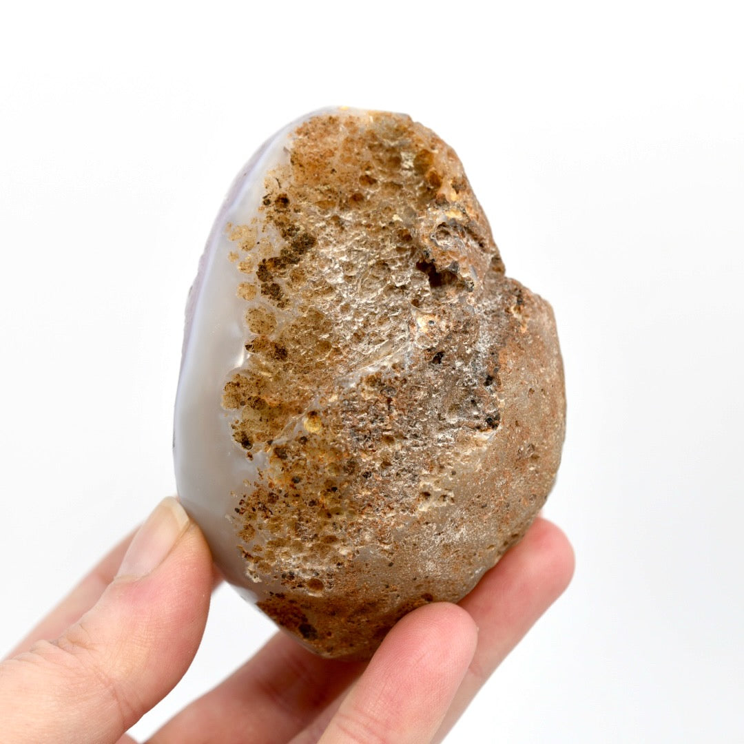 Amethyst Quartz Crystal Semi Polished Geode Nodule