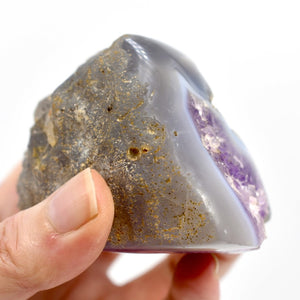 Amethyst Quartz Crystal Semi Polished Geode Nodule