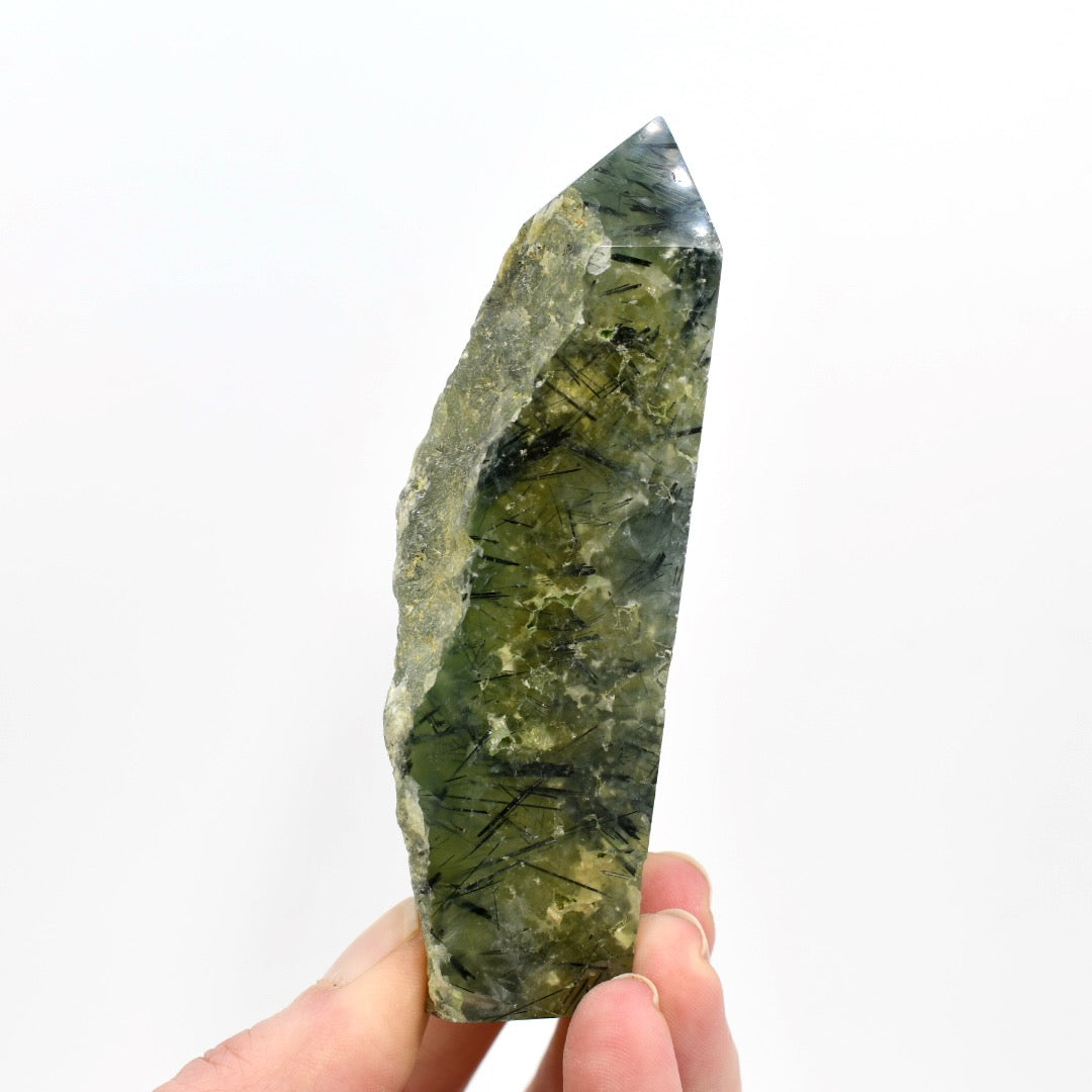 Botryoidal Prehnite Epidote Crystal Tower