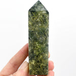 Botryoidal Prehnite Epidote Crystal Tower