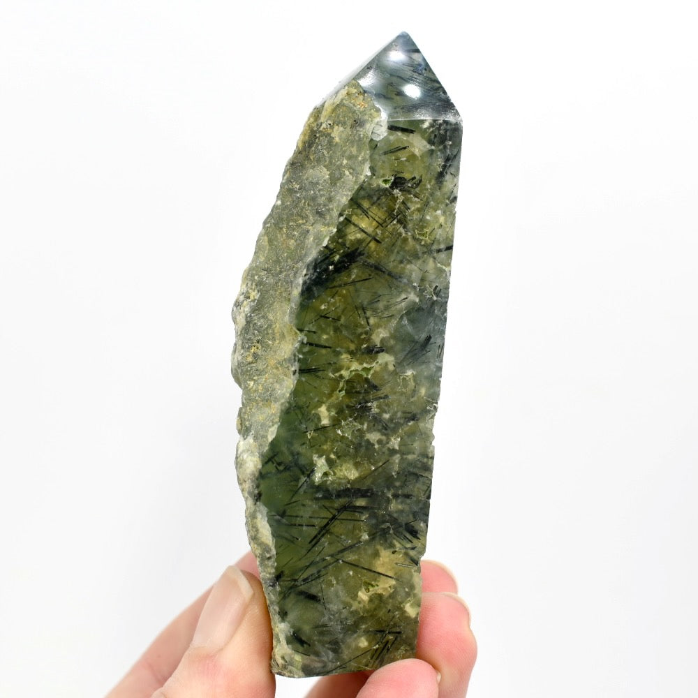 Botryoidal Prehnite Epidote Crystal Tower
