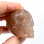 Strawberry Quartz Carved Crystal Skull Tanzurine Red Aventurine