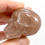Strawberry Quartz Carved Crystal Skull Tanzurine Red Aventurine