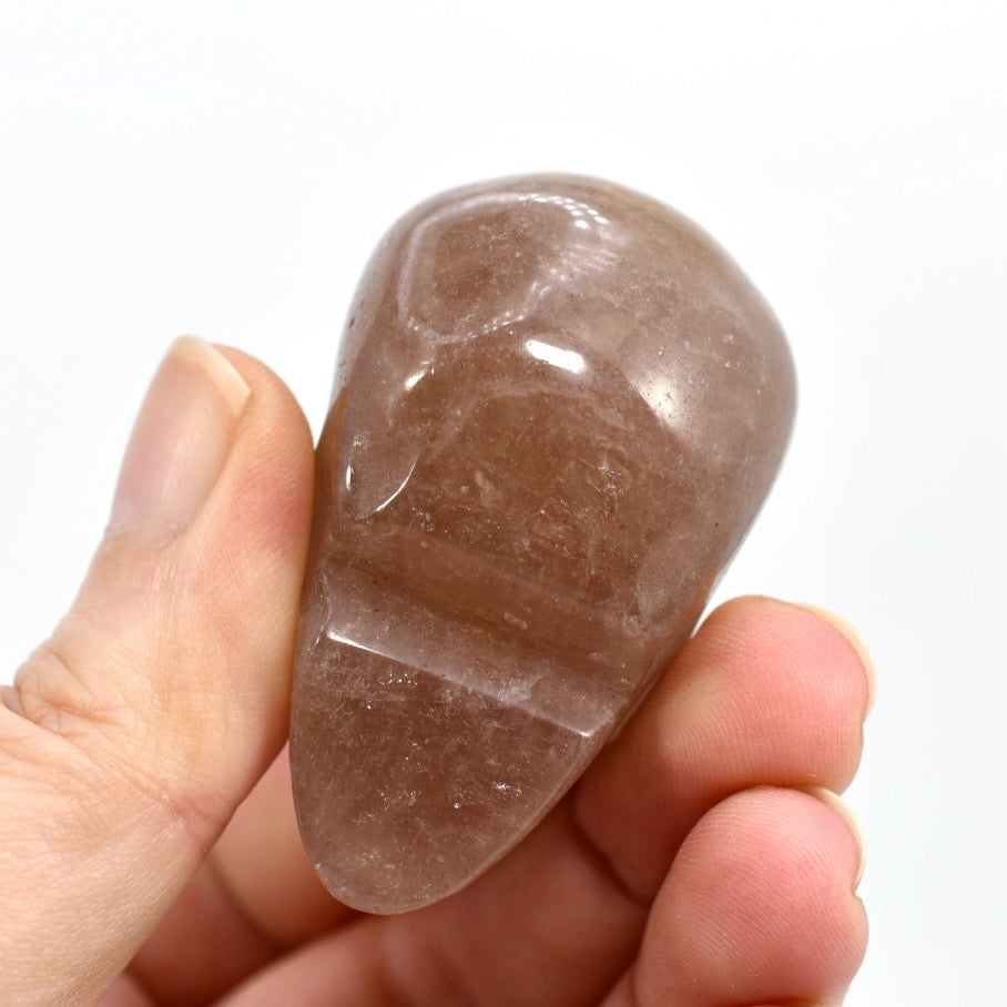 Strawberry Quartz Carved Crystal Skull Tanzurine Red Aventurine