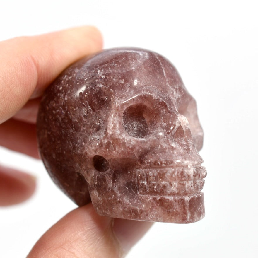Strawberry Quartz Carved Crystal Skull
