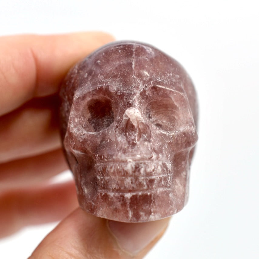 Strawberry Quartz Carved Crystal Skull