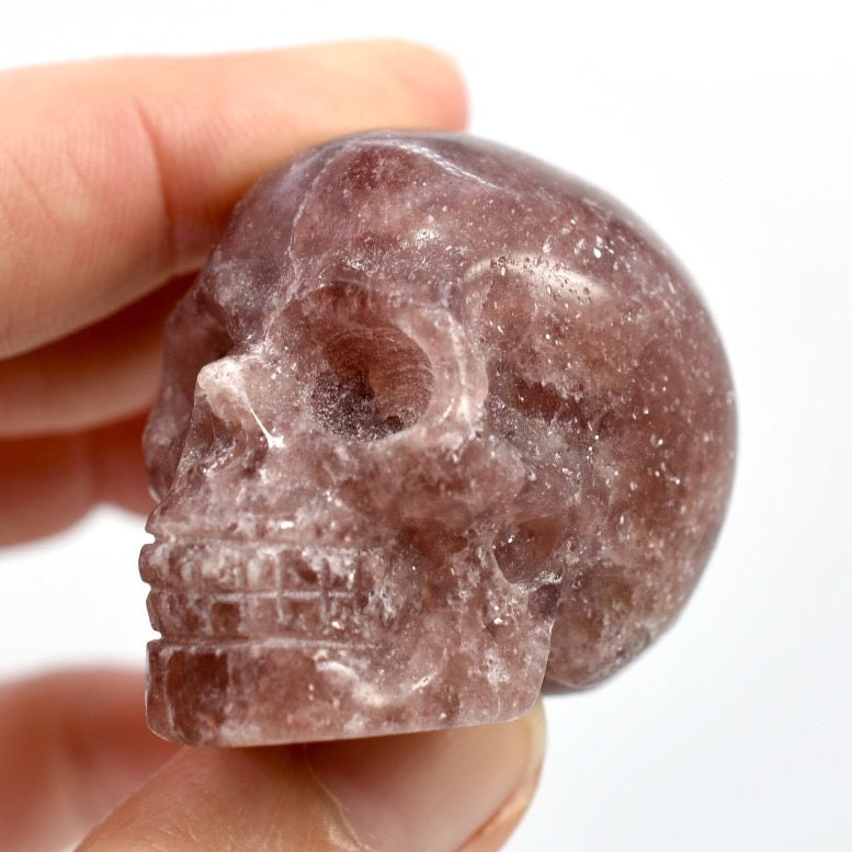 Strawberry Quartz Carved Crystal Skull