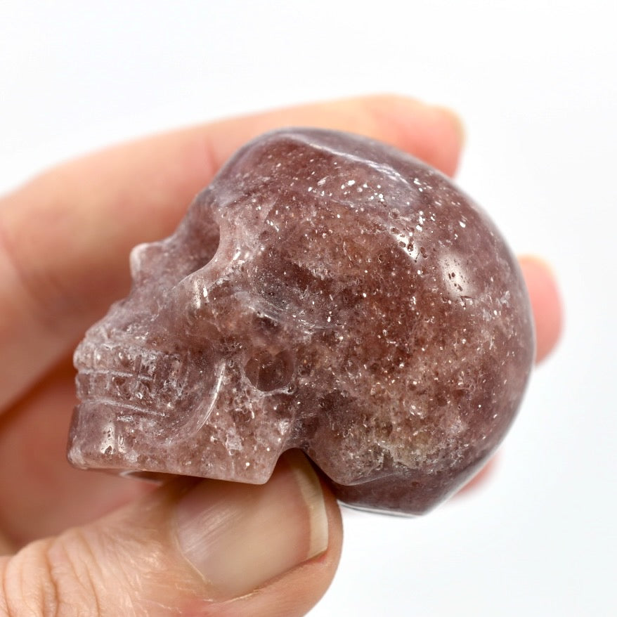 Strawberry Quartz Carved Crystal Skull