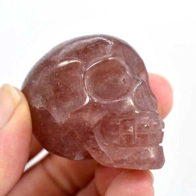 Strawberry Quartz Carved Crystal Skull