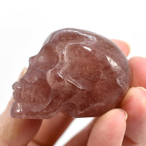 Strawberry Quartz Carved Crystal Skull