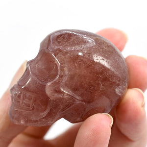 Strawberry Quartz Carved Crystal Skull