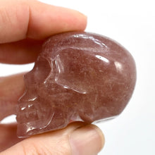 Load image into Gallery viewer, Strawberry Quartz Carved Crystal Skull Tanzurine Red Aventurine
