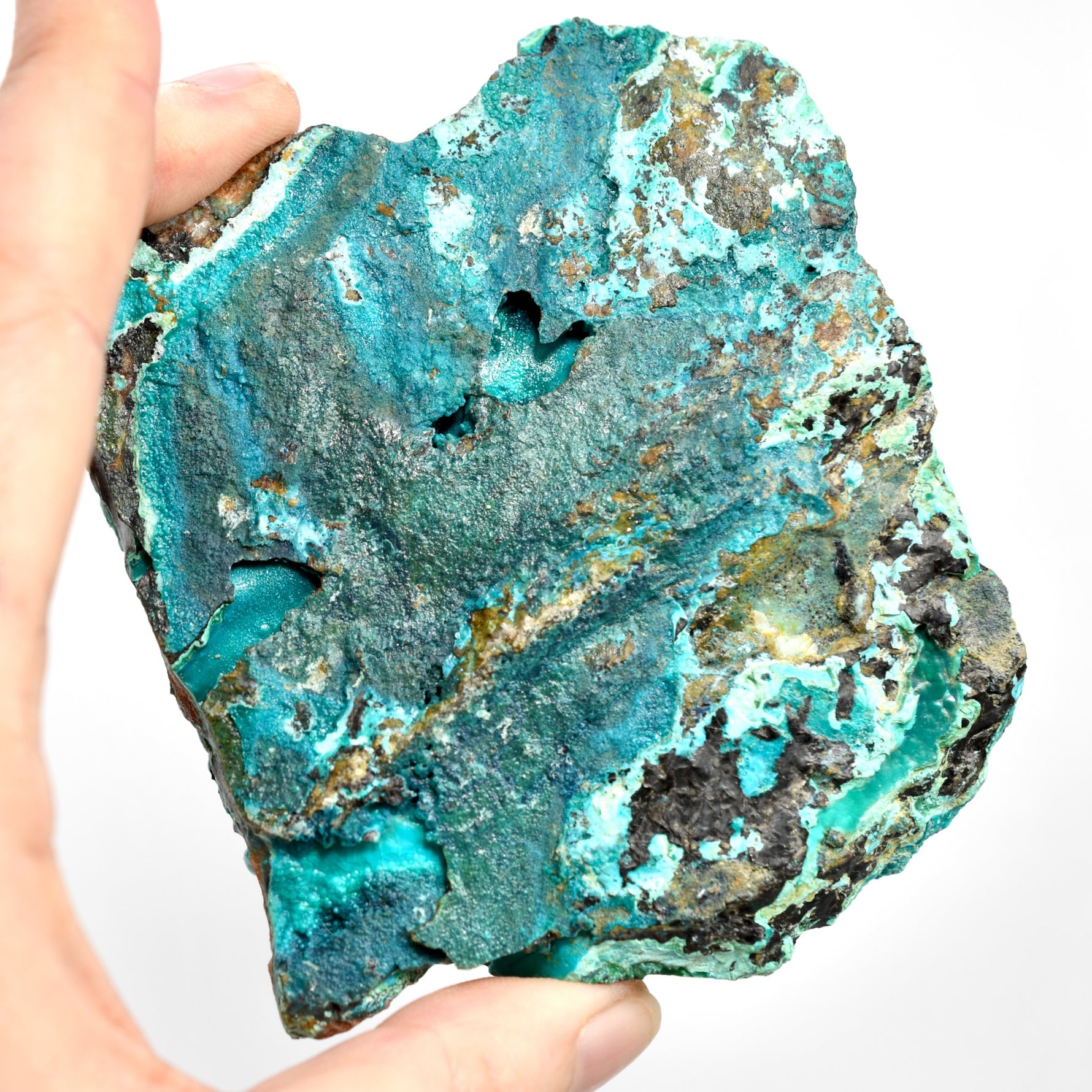 Raw Silica Chrysocolla x Malachite Crystal