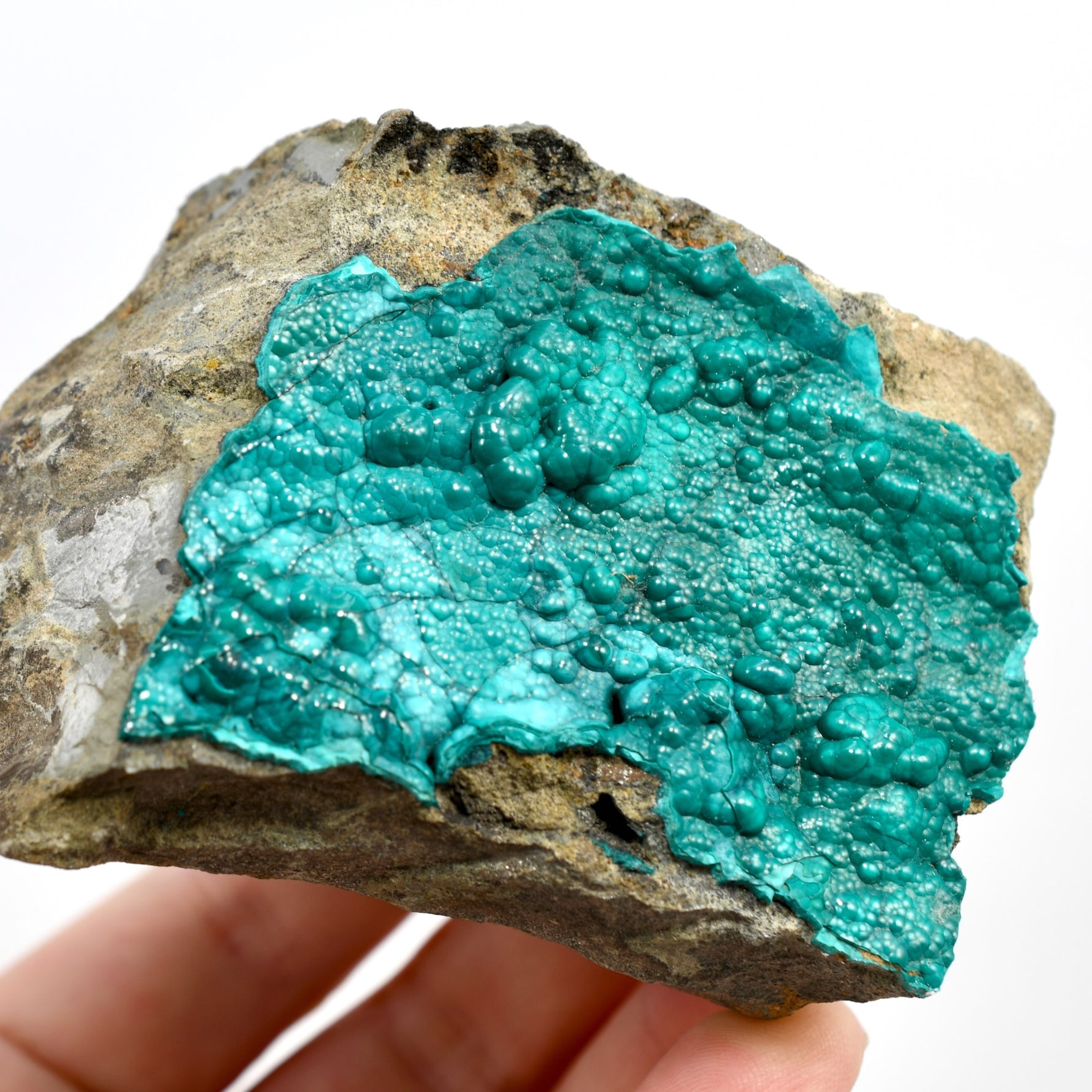 Botryoidal Chrysocolla x Malachite Crystal