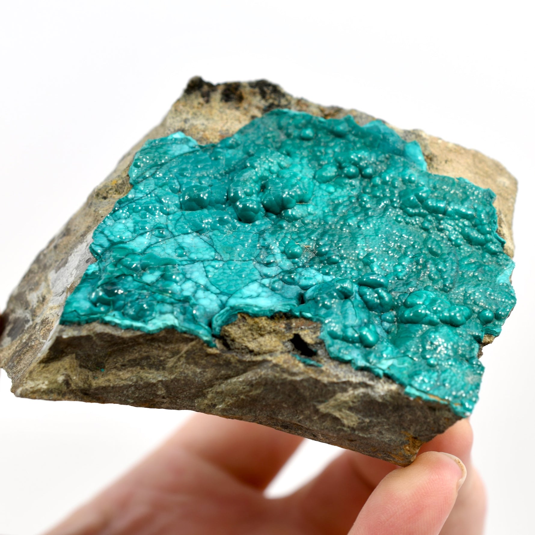Botryoidal Chrysocolla x Malachite Crystal