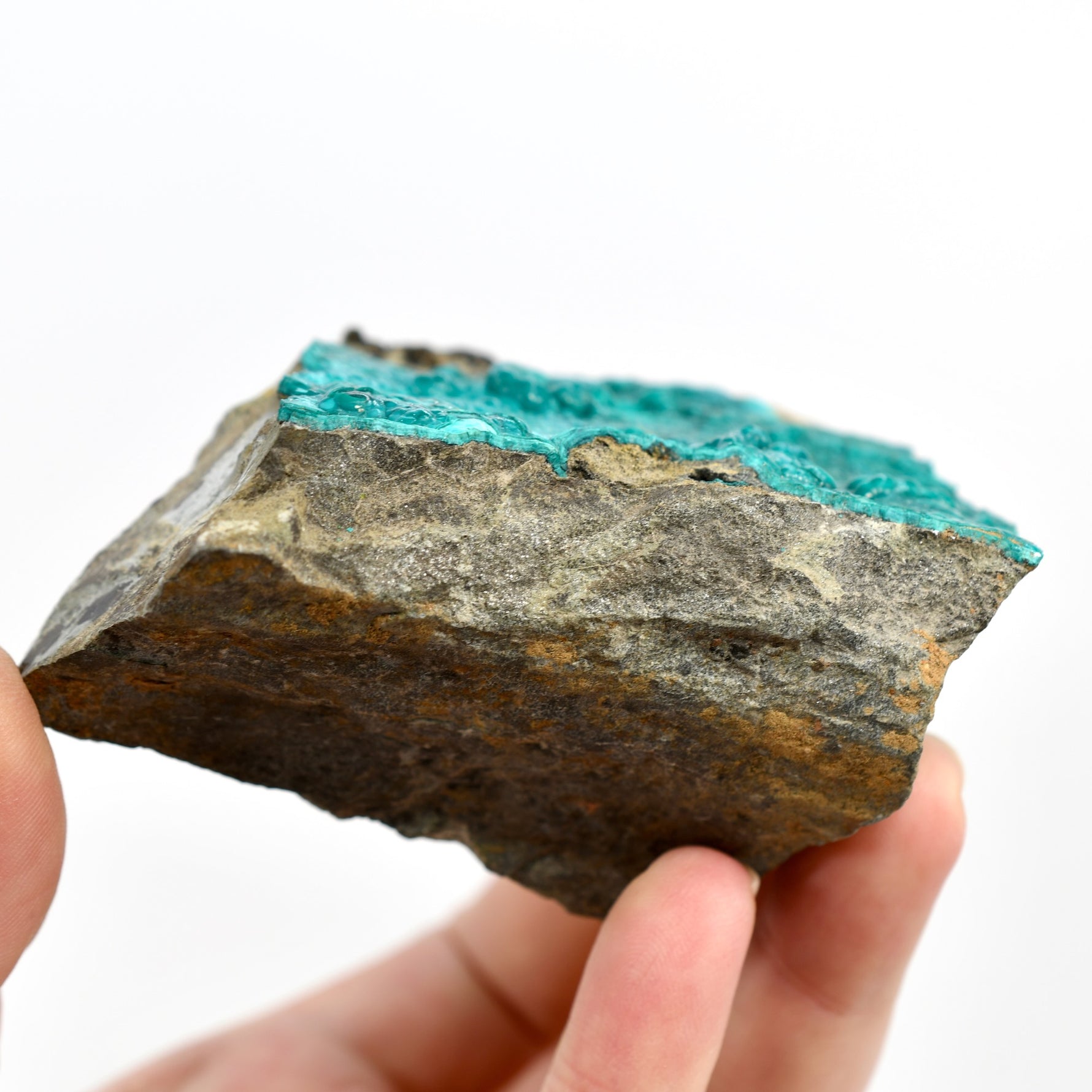 Botryoidal Chrysocolla x Malachite Crystal