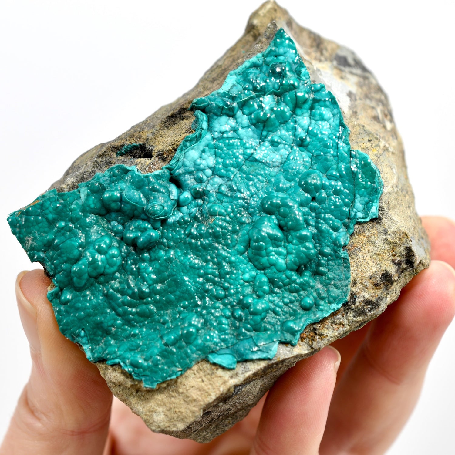 Botryoidal Chrysocolla x Malachite Crystal