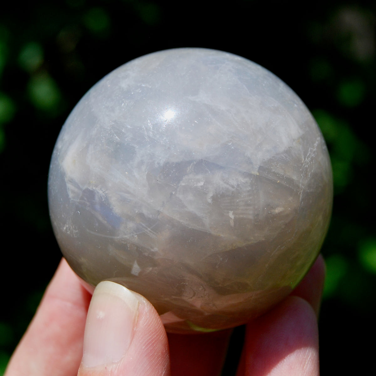 Blue Rose Quartz Crystal Sphere, Lavender Rose Quartz