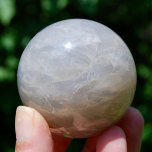 Blue Rose Quartz Crystal Sphere, Lavender Rose Quartz