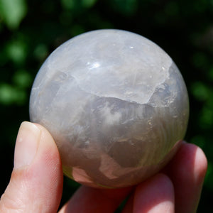 Blue Rose Quartz Crystal Sphere, Lavender Rose Quartz