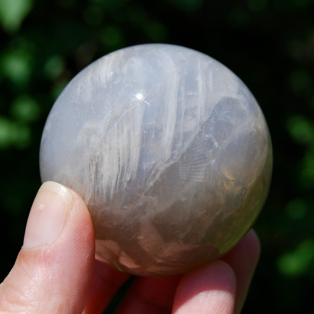 Blue Rose Quartz Crystal Sphere, Lavender Rose Quartz